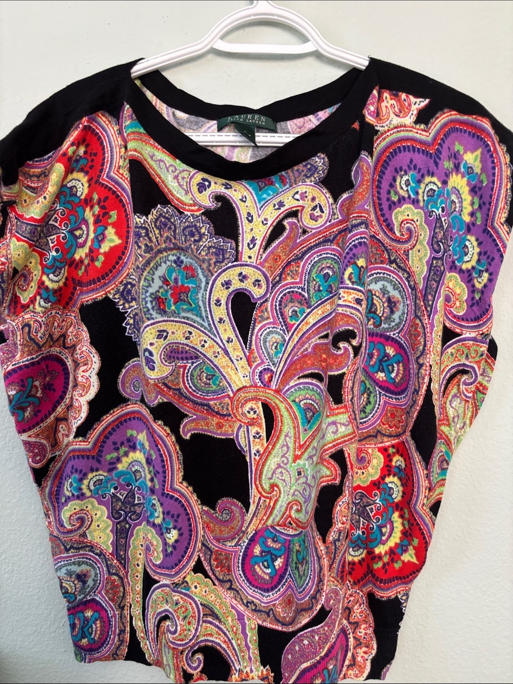 Lauren Ralph Lauren Black Multicolor Paisley Tunic